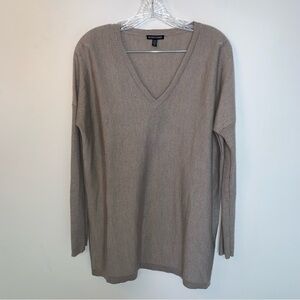 Eileen Fisher Tan V-Neck Sweater 100% Merino Wool S